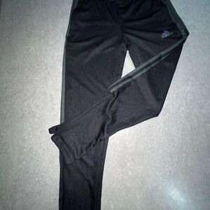 Adidas Kids Black Joggers with Gray Stripes